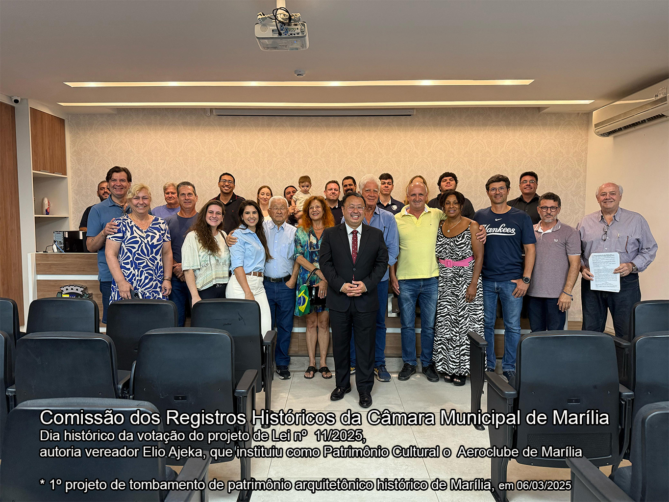Diretoria do aeroclube e vereador Élio Ajeka