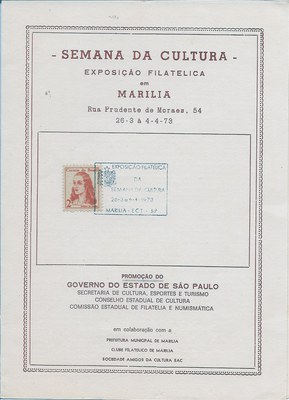 Folha comemorativa da Semana da Cultura
