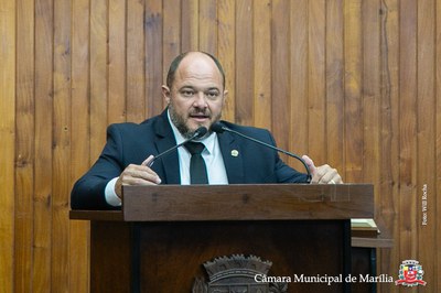 Vereador Wellington Corredato/Batata (PP) é o autor da homenagem ao ex-jogador mariliense Guilherme Alves (Foto: Will Rocha)