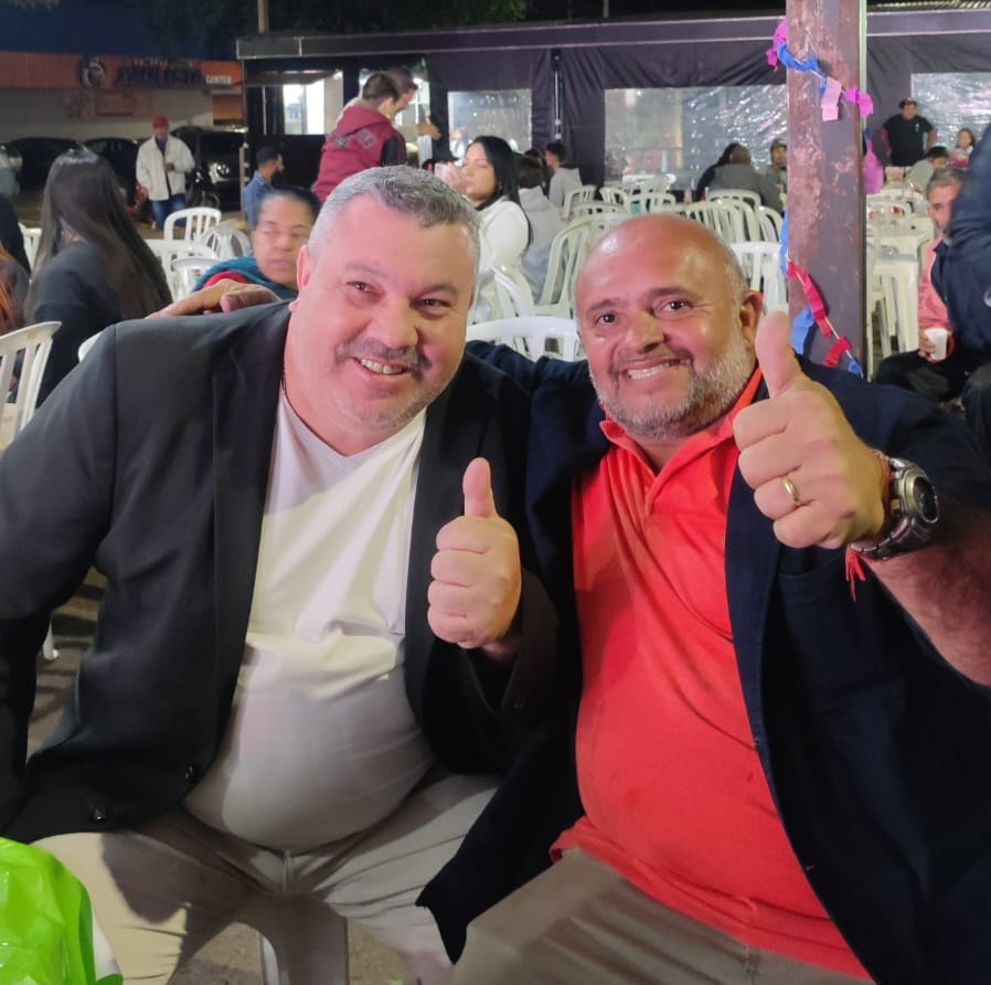 Vereadores Chico do Açougue e João do Bar no evento realizado no fim de semana