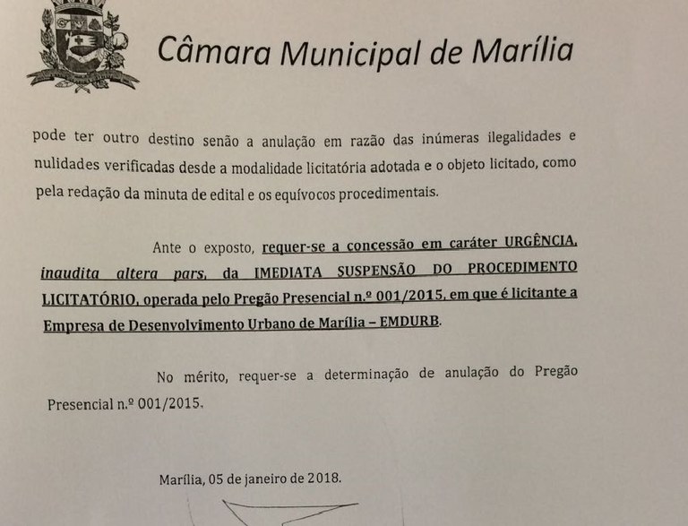 Câmara representa no TCE contra terceirização de radares