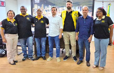 Reunião com diretoria do sindicato no gabinete do prefeito Vinicius Camarinha com a presença de Danilo da Saúde