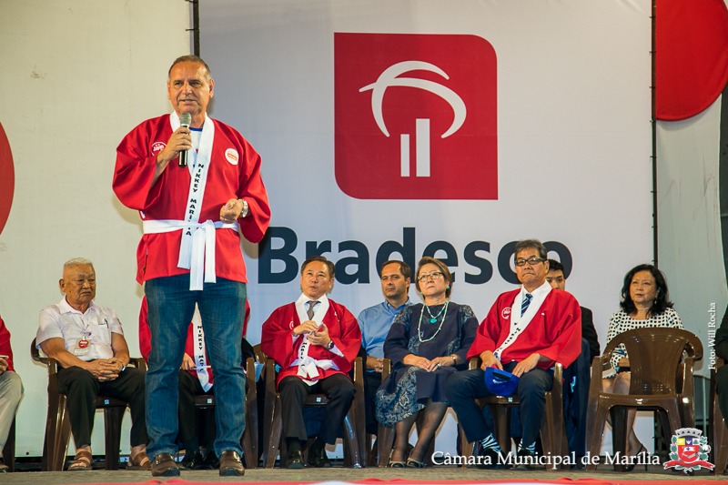 Presidente da Câmara e vereadores prestigiam a solenidade de abertura do 16º Japan Fest